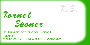 kornel sponer business card